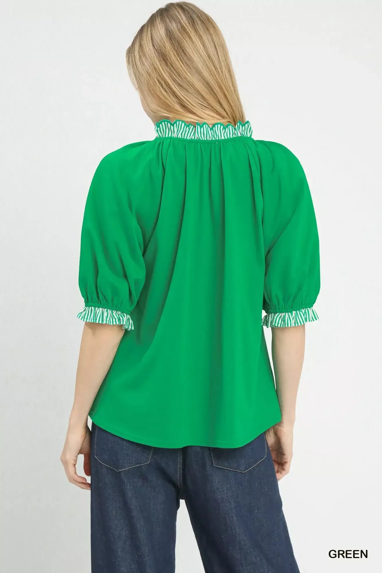 Umgee French Terry Collared Top - Trendsi - Flyclothing LLC
