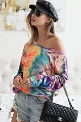 BiBi Tie Dye Soft Knit Jersey Top - Trendsi - Flyclothing LLC