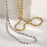 Titanium Steel Beaded Necklace - Trendsi - Flyclothing LLC