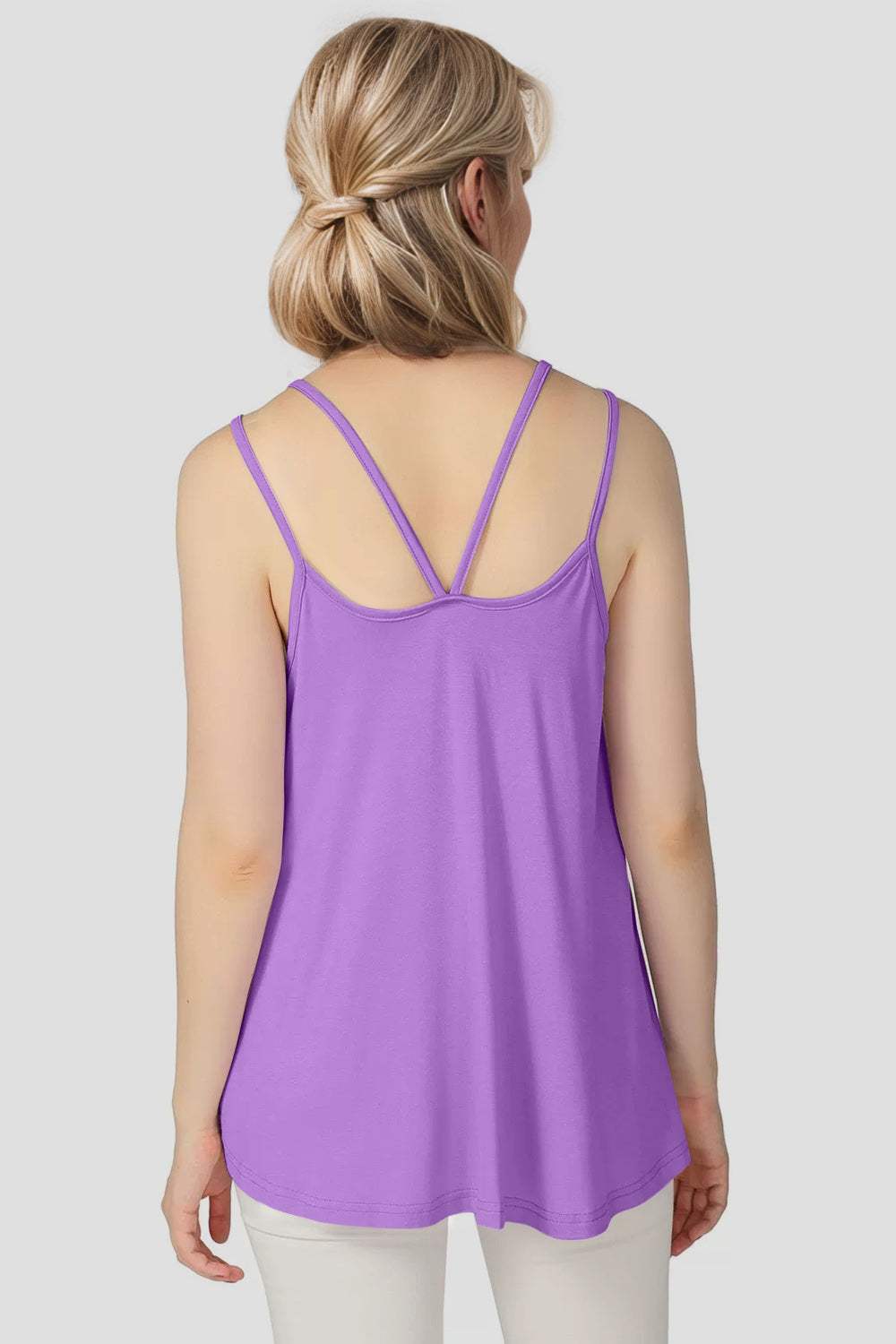 Basic Bae Bamboo Scoop Neck Double Spaghetti Straps Cami - Trendsi - Flyclothing LLC
