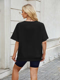 Round Neck Short Sleeve T-Shirt - Trendsi - Flyclothing LLC