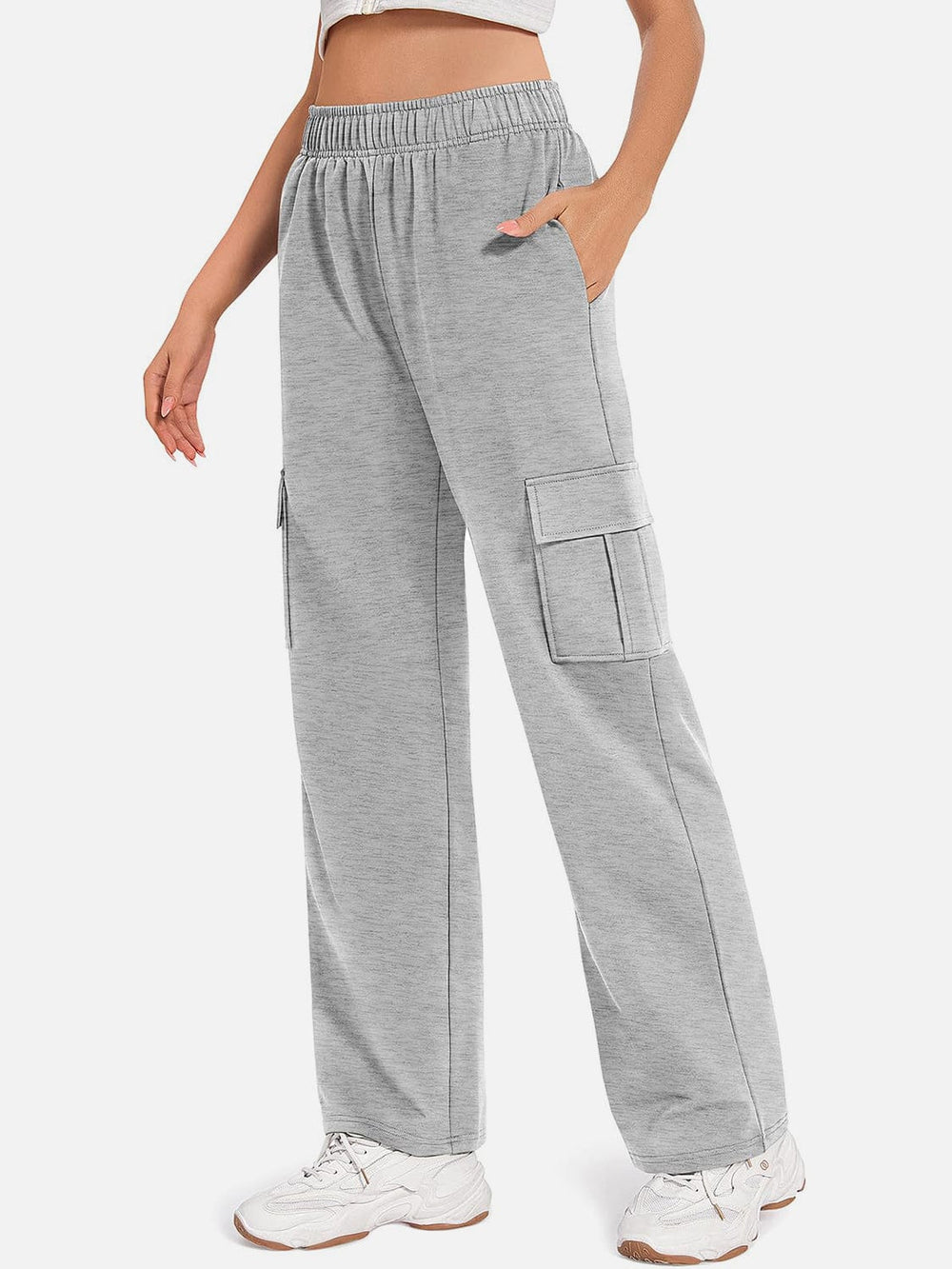 Pocketed High Waist Pants - Trendsi