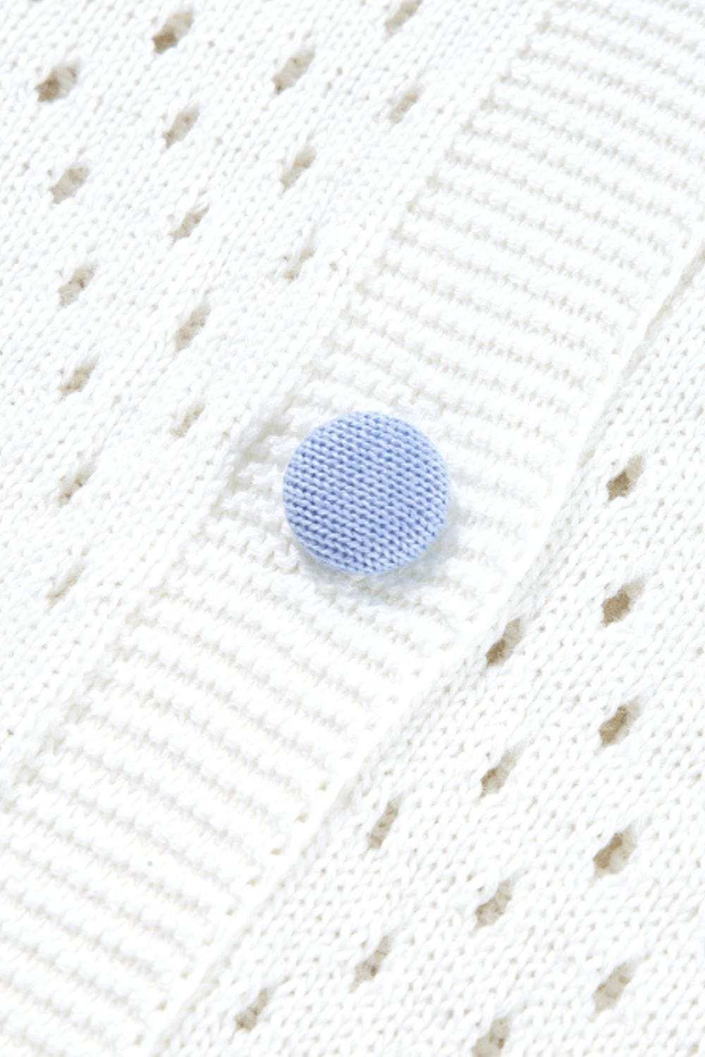 Flower Hollowed Out Button Down Long Sleeve Cardigan - Trendsi - Flyclothing LLC