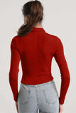 Ruched Button Up Long Sleeve T-Shirt - Trendsi - Flyclothing LLC