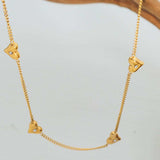 Titanium Steel Zircon Heart Necklace - Trendsi - Flyclothing LLC