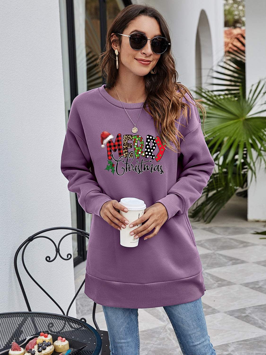 MERRY CHRISTMAS Graphic Sweatshirt - Trendsi - Flyclothing LLC