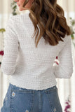 Long Sleeve Jacquard Slim Top - Trendsi