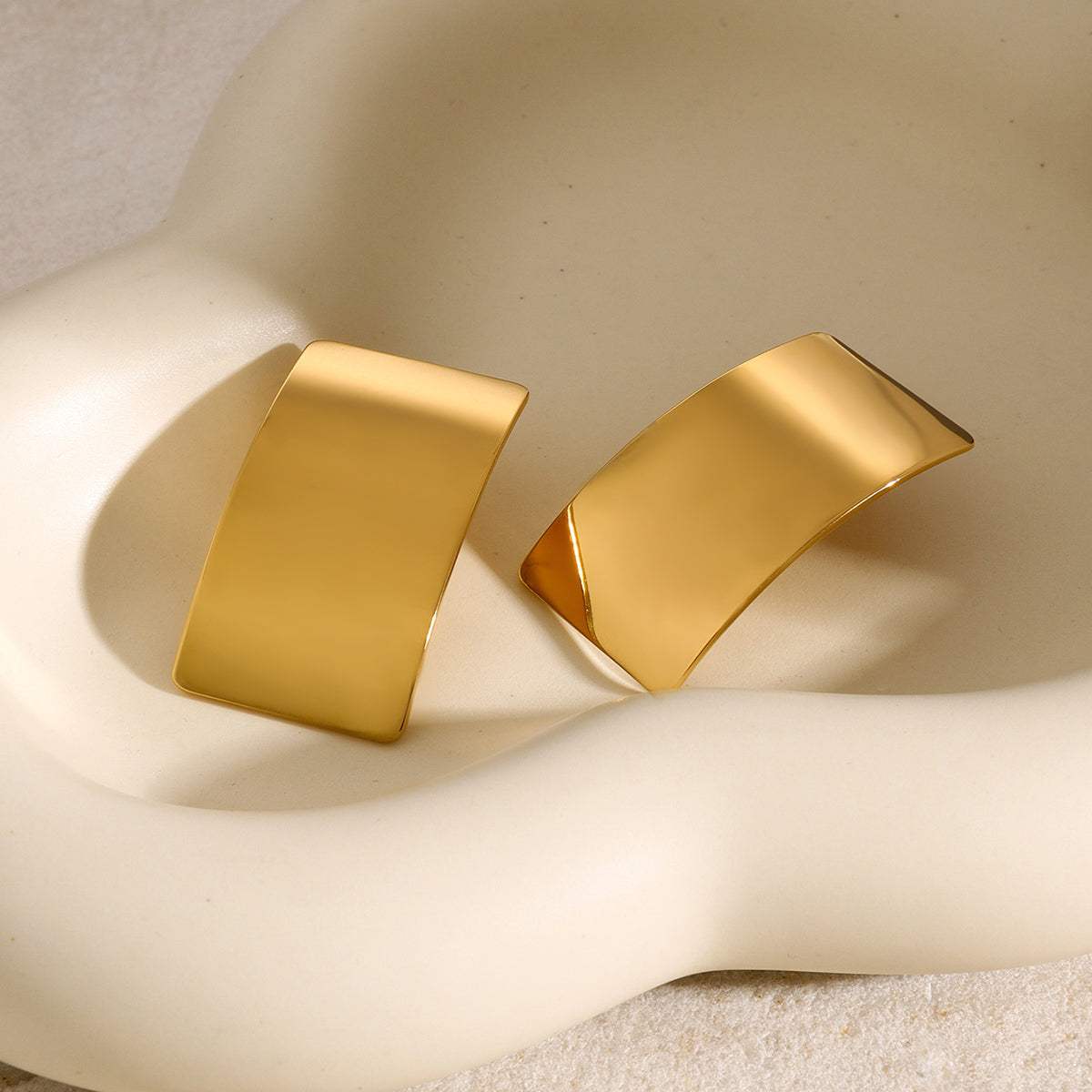 Stainless Steel Rectangle Earring - Trendsi - Flyclothing LLC