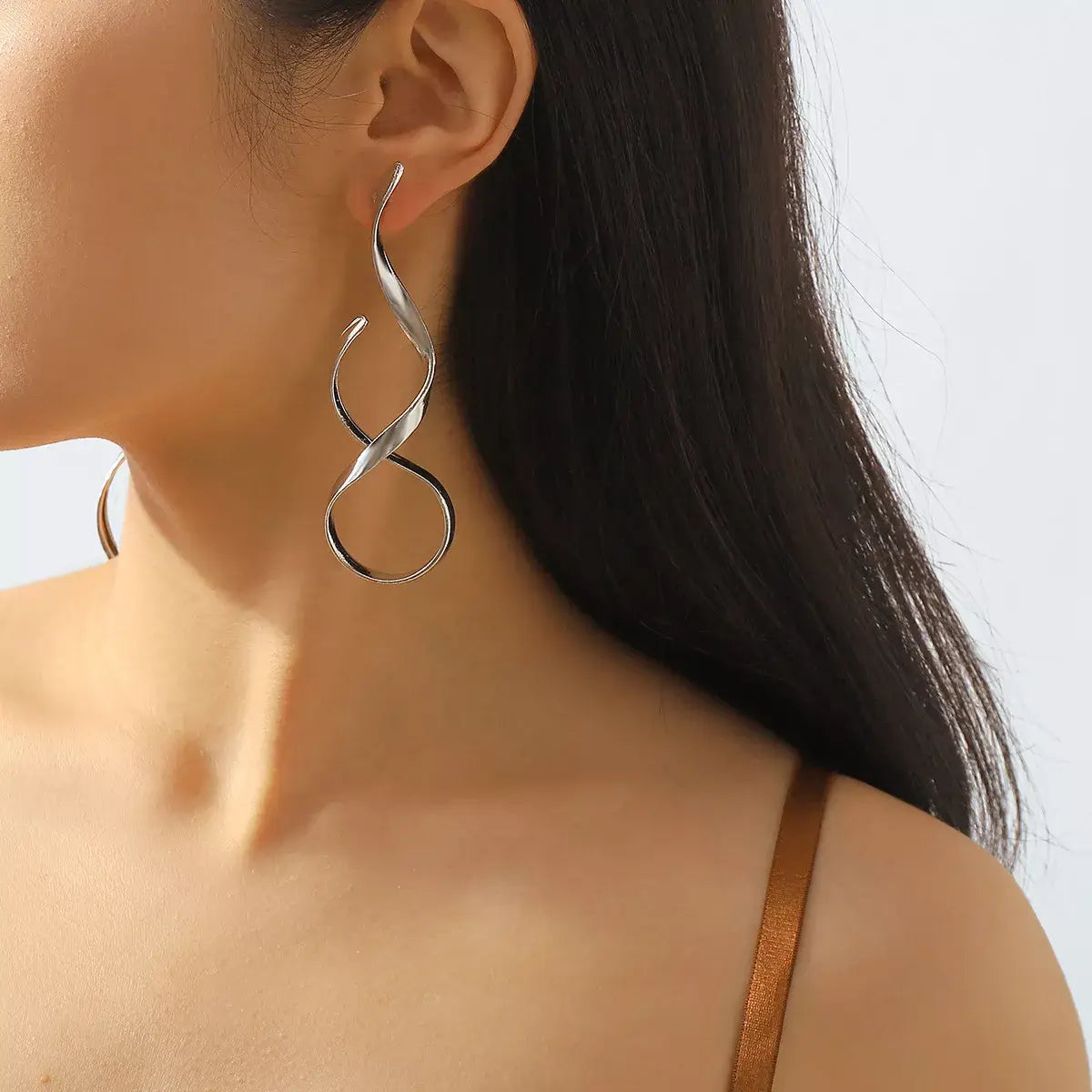 Alloy Spiral Drop Earrings - Trendsi - Flyclothing LLC