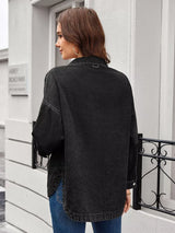 Button Up Long Sleeve Denim Shirt - Trendsi - Flyclothing LLC