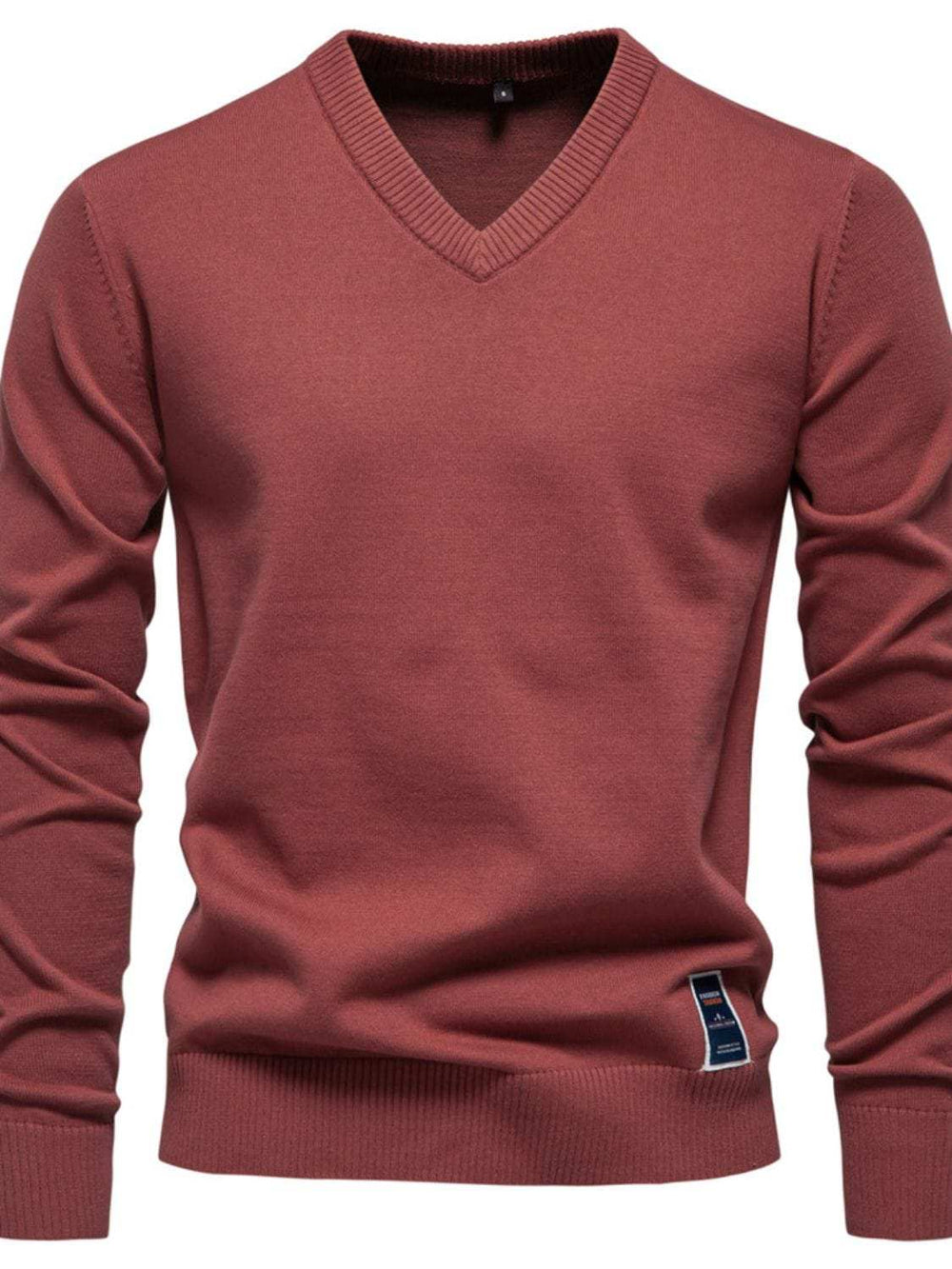 Men's Ribbed Hem V-Neck Long Sleeve Sweater - Trendsi - Flyclothing LLC