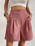 Pocketed Half Elastic Waist Shorts - Trendsi - Flyclothing LLC