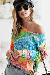 BiBi Tie Dye Soft Knit Jersey T-Shirt - Trendsi - Flyclothing LLC