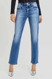 RISEN Mid Rise Ankle Tapered Jeans - Trendsi