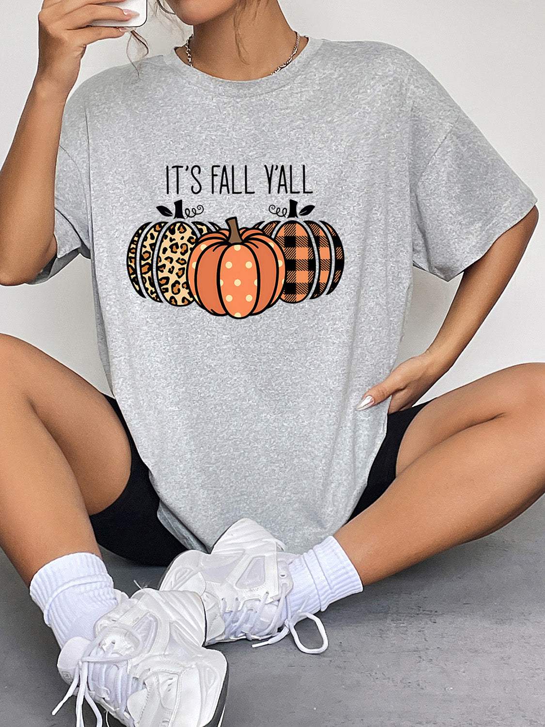 IT'S FALL Y'ALL Graphic T-Shirt - Trendsi - Flyclothing LLC