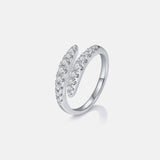 925 Sterling Silver Moissanite Bypass Ring - Trendsi - Flyclothing LLC
