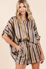 Mittoshop Drawstring Striped Satin Shorts - Trendsi - Flyclothing LLC