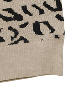 Frill Leopard Long Sleeve Sweater - Trendsi - Flyclothing LLC