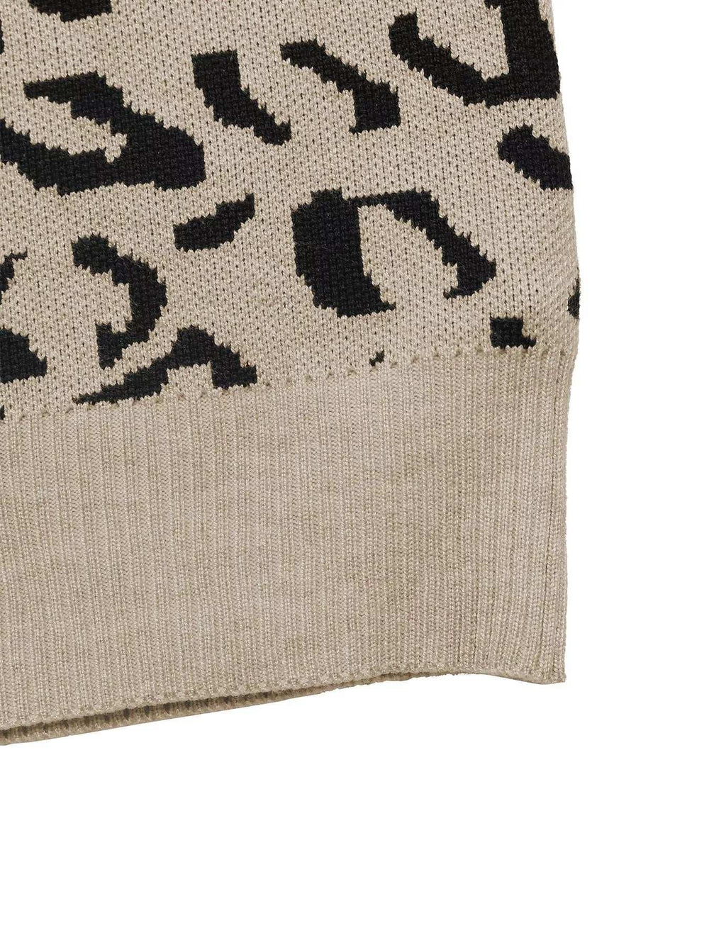 Frill Leopard Long Sleeve Sweater - Trendsi - Flyclothing LLC