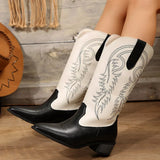 Point Toe Block Heels Boots - Trendsi - Flyclothing LLC