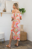 Sew In Love Full Size Printed Side Slit Midi Dress - Trendsi