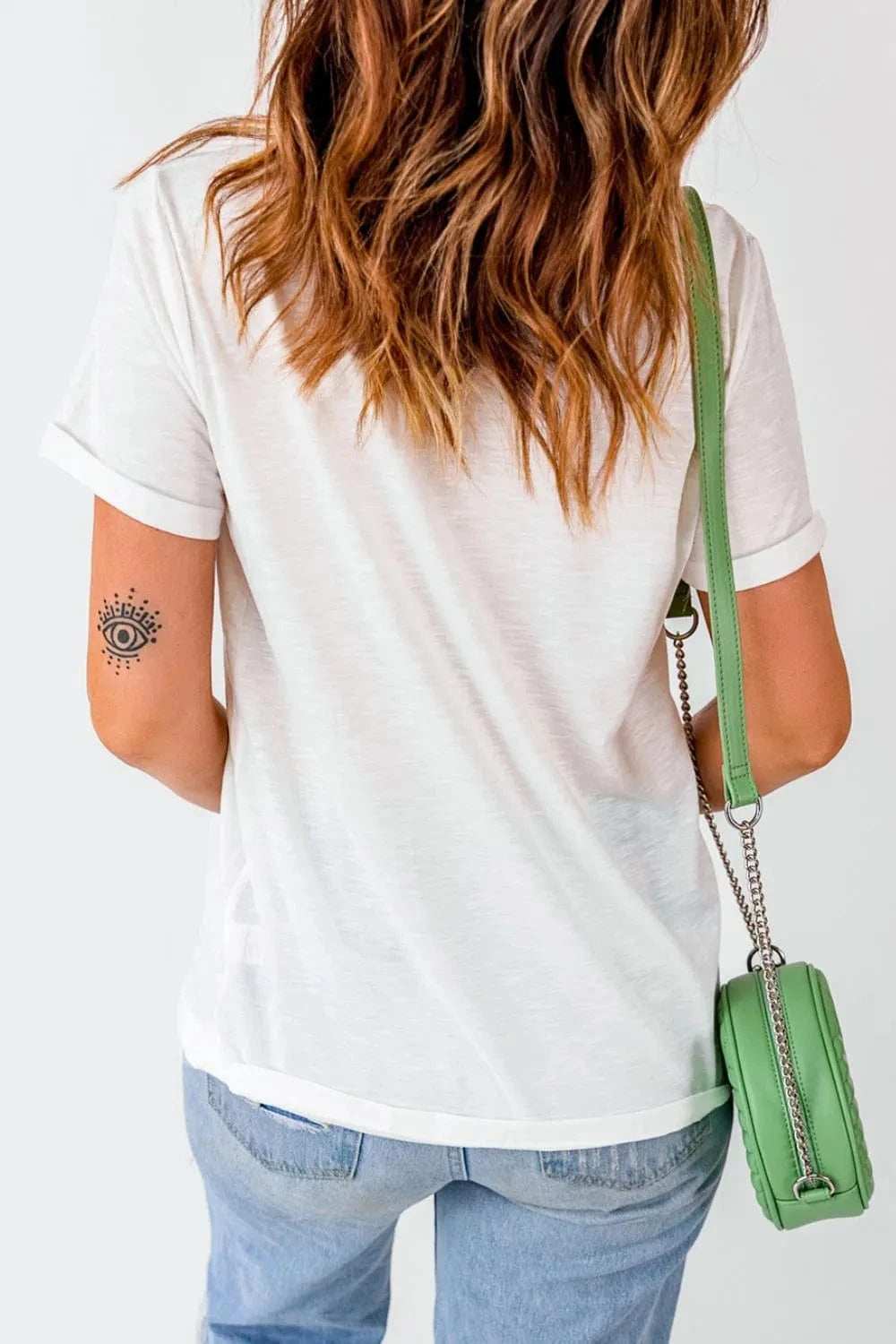 Texas Horse Graphic Cuffed Sleeve T Shirt - Trendsi - Flyclothing LLC