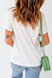 Texas Horse Graphic Cuffed Sleeve T Shirt - Trendsi