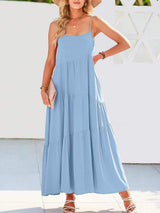 Full Size Ruched Tiered Spaghetti Strap Dress - Trendsi - Flyclothing LLC