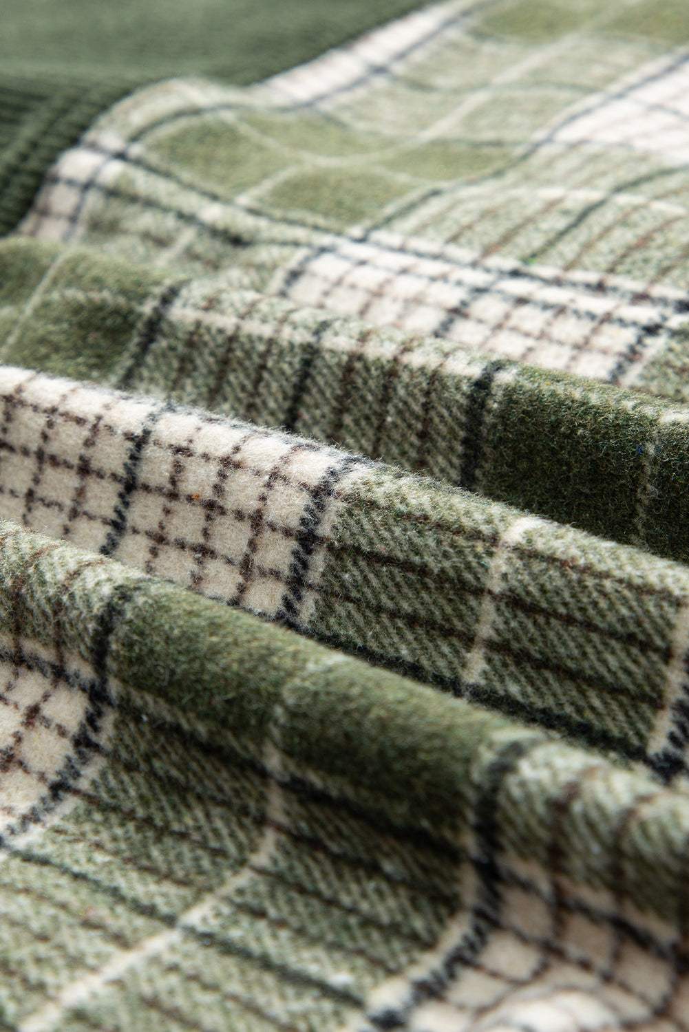 Snap Down Collared Neck Plaid Shacket - Trendsi - Flyclothing LLC