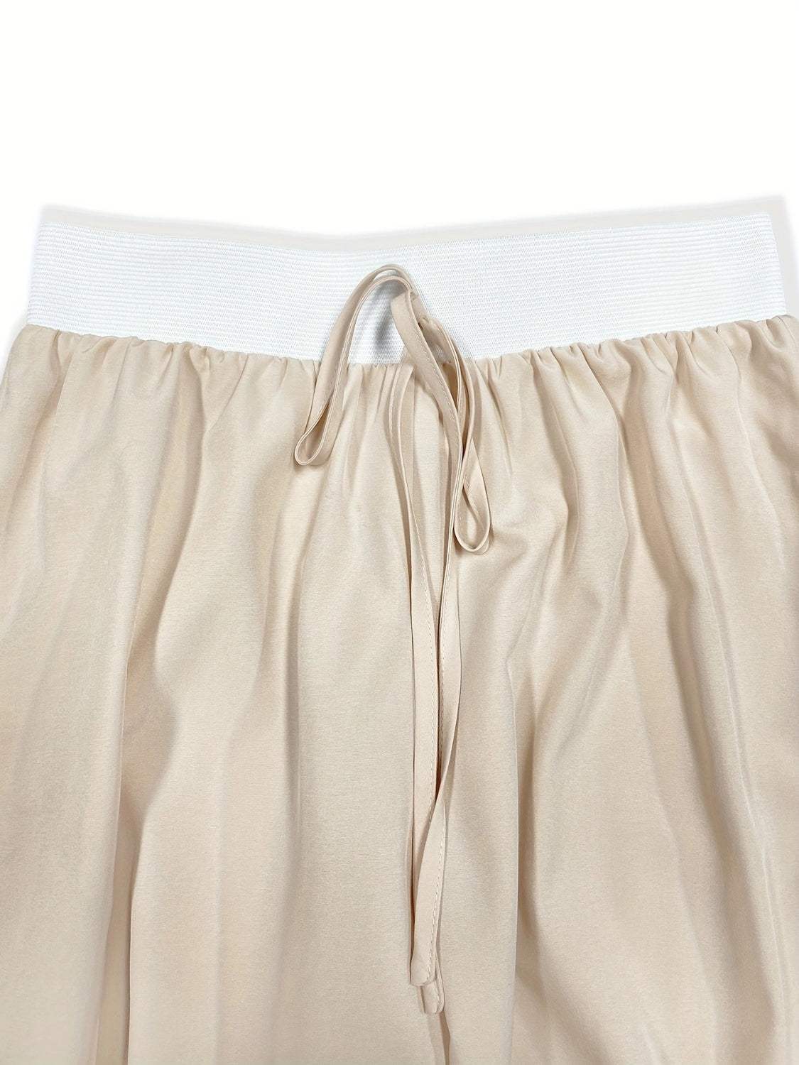 Round Neck Short Sleeve Top and Tied Pants Set - Trendsi - Flyclothing LLC