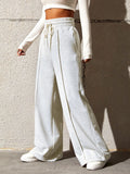 Honey Drawstring Elastic Waist Wide Leg Pants - Trendsi