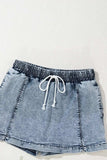 Drawstring High Waist Pocketed Denim Shorts - Trendsi - Flyclothing LLC