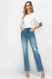bytos Full Size Distressed High Rise Straight Jeans - Trendsi - Flyclothing LLC