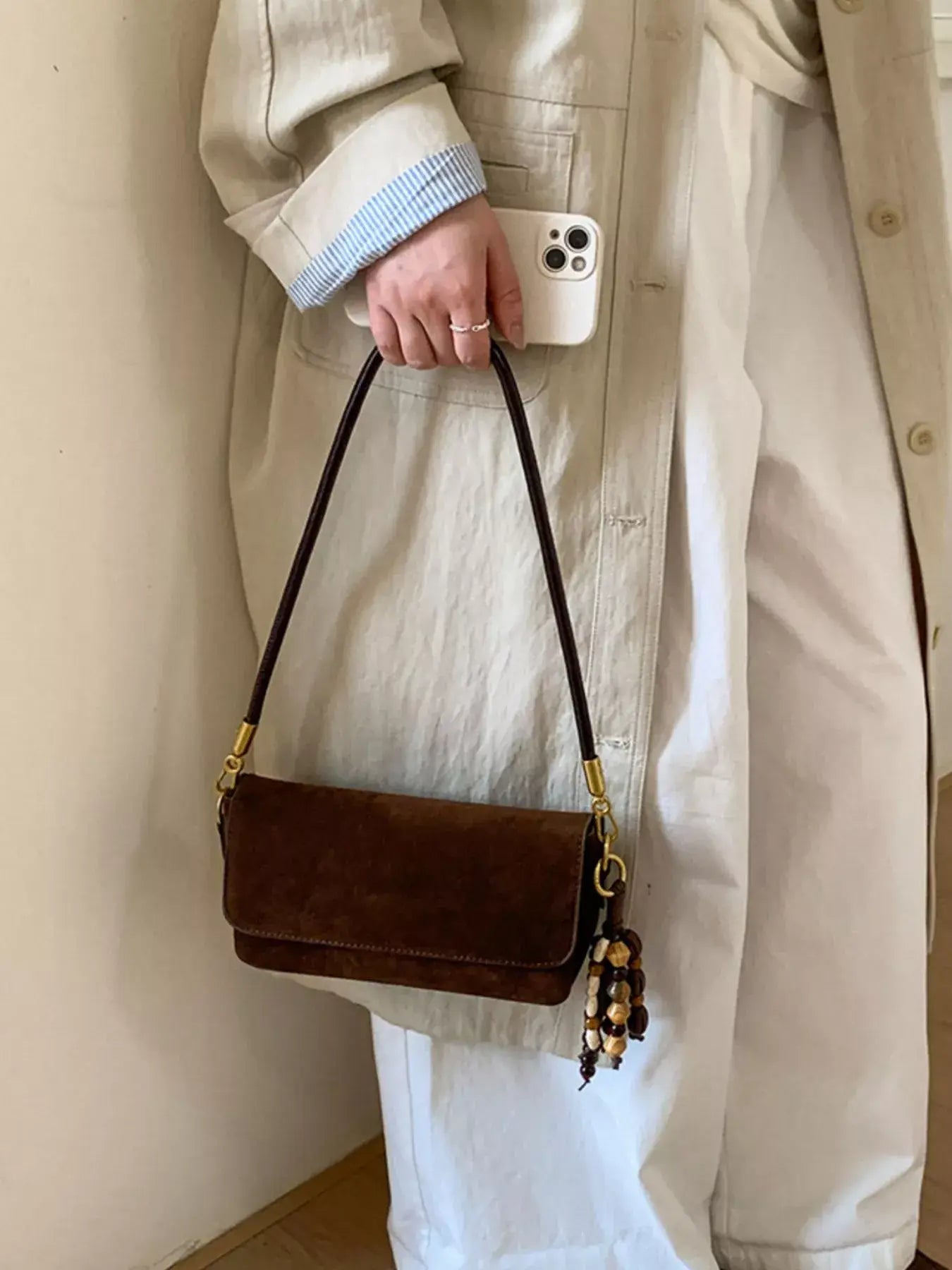 Adjustable Strap Flap Shoulder Bag - Trendsi - Flyclothing LLC