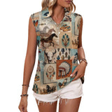 Baha Ranch Bohemian Dreams Sleeveless Polo Tank Top - Baha Ranch Western Wear - Flyclothing LLC
