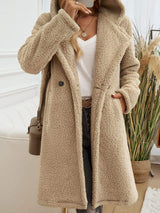 Devine Pocketed Long Sleeve Hooded Teddy Coat - Trendsi - Flyclothing LLC