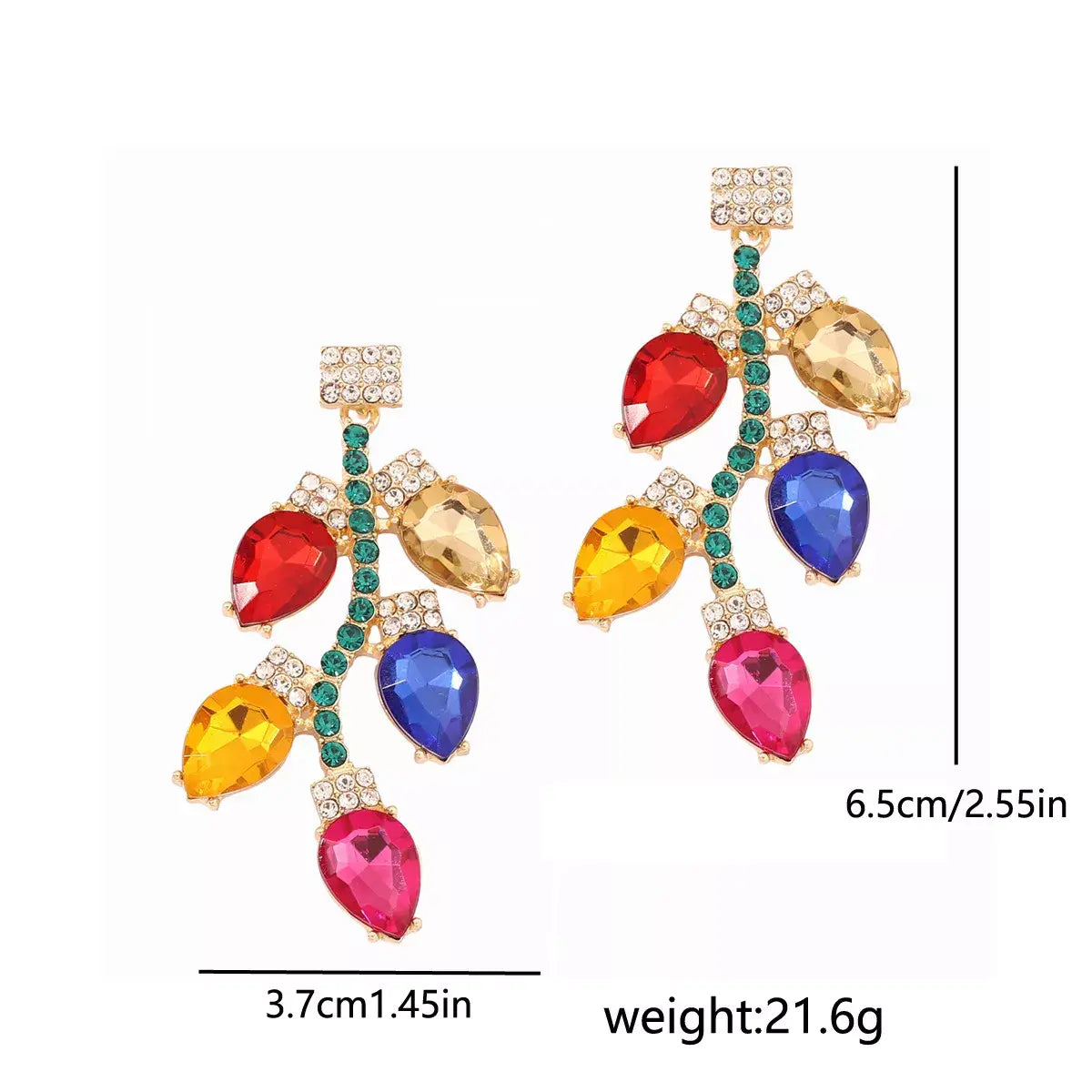 Christmas Rhinestone Drop Earrings - Trendsi - Flyclothing LLC