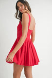 MABLE Poplin Square Neckline Bubble Mini Dress - Trendsi