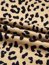 Stripe Color Block Patchwork Leopard Casual Sweatshirt with Slits - Trendsi - Flyclothing LLC