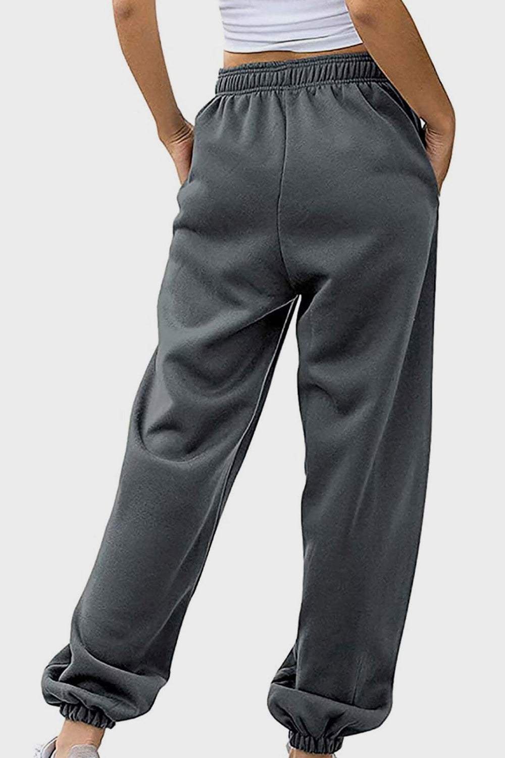 Elastic Waist Joggers with Pockets - Trendsi - Flyclothing LLC