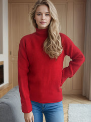 Turtleneck Long Sleeve Sweater - Trendsi