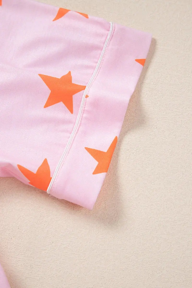 Star Print Short Sleeve Shirt and Shorts Set - Trendsi - Flyclothing LLC