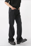 Casual Mid-Rise Elasticated Waistband Jeans - Trendsi