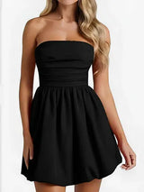 Ruched Tube Mini Dress - Trendsi - Flyclothing LLC