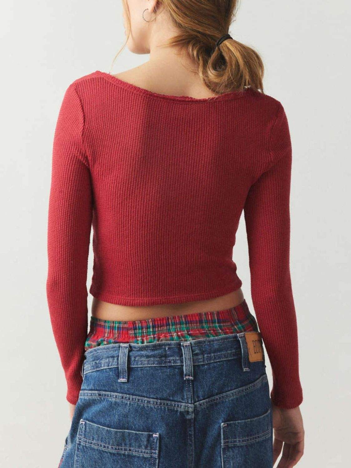 Notched Long Sleeve T-Shirt - Trendsi - Flyclothing LLC