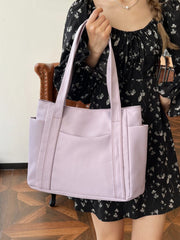 Oxford Cloth Tote Bag with Zipper - Trendsi