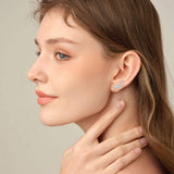 Moissanite 925 Sterling Silver Leaf Shape Stud Earrings - Trendsi - Flyclothing LLC