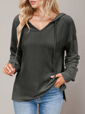 Double Take Drawstring Dropped Shoulder Long Sleeve Hoodie - Trendsi - Flyclothing LLC