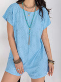 Round Neck Short Sleeve Romper - Trendsi - Flyclothing LLC