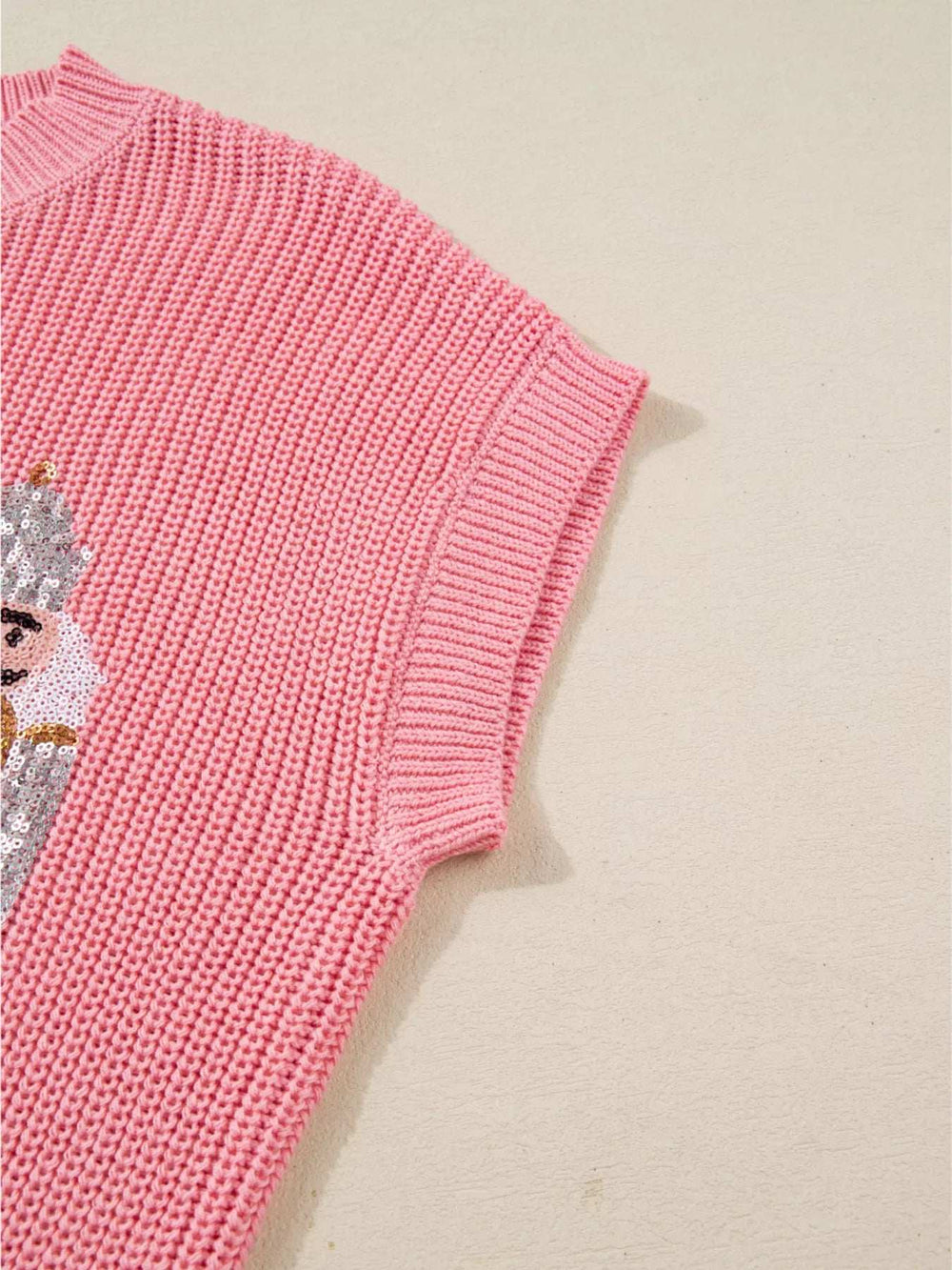 Nutcracker Sequin Short Sleeve Sweater Vest - Trendsi - Flyclothing LLC